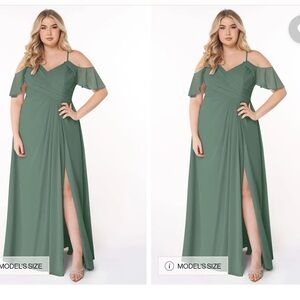Azazie Dakota Eucalyptus Gown
